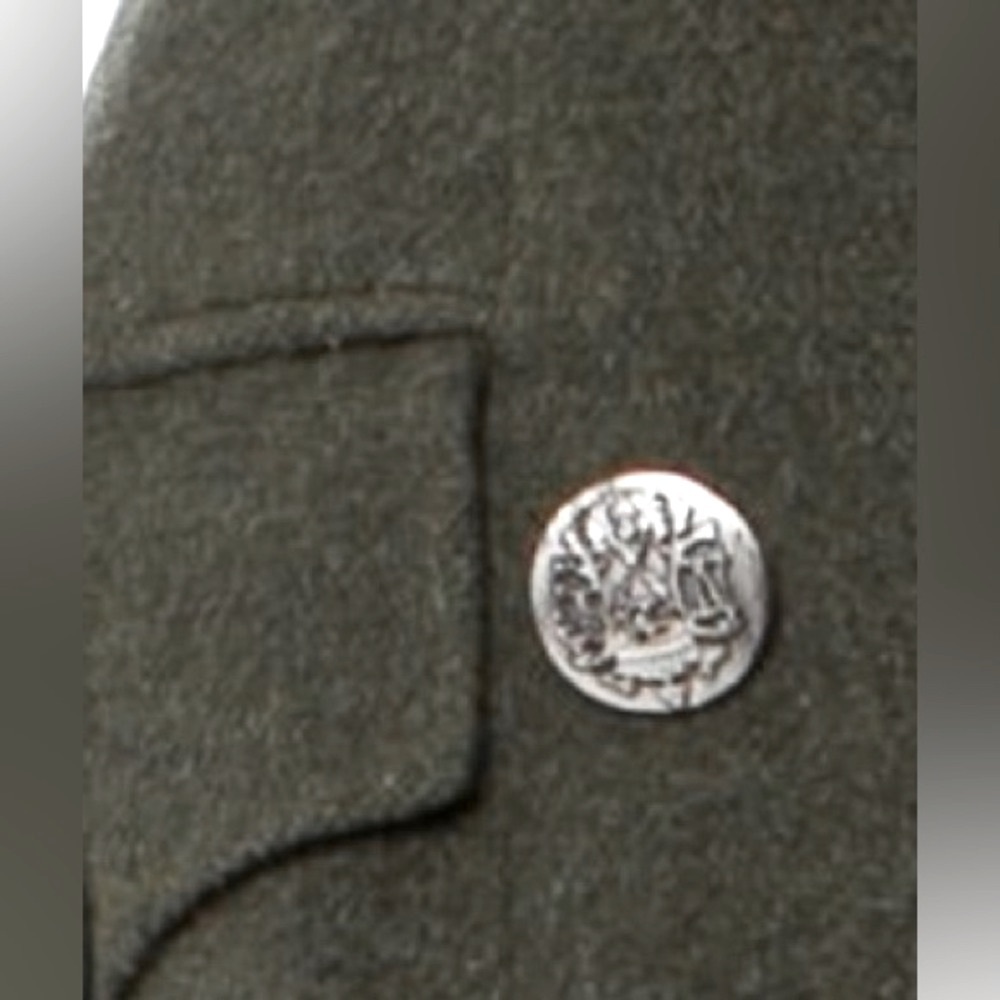 DOLCE & GABBANA Olive Green Double Breasted Wool Military COAT Silver Buttons 6 - Picture 7 of 13